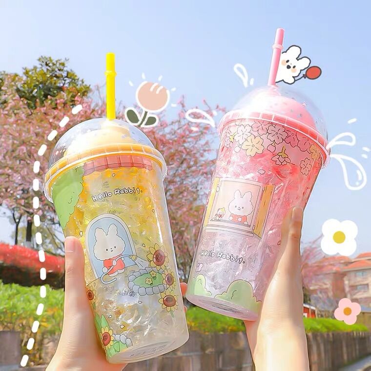 Ly nước nhựa 2 lớp - dày dặn