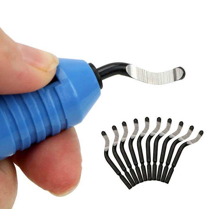 Dao gọt ba via kèm 10 lưỡi dự phòng gọt đa chất liệu