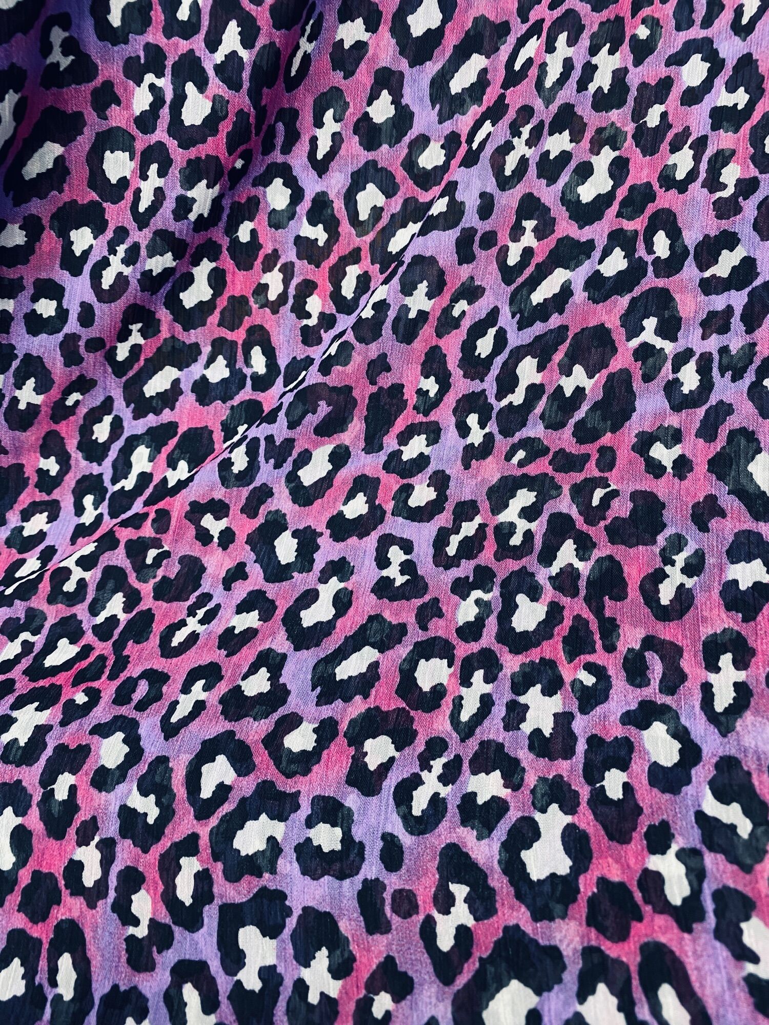 Vải voan chiffon dún ly hoạ tiết da beo