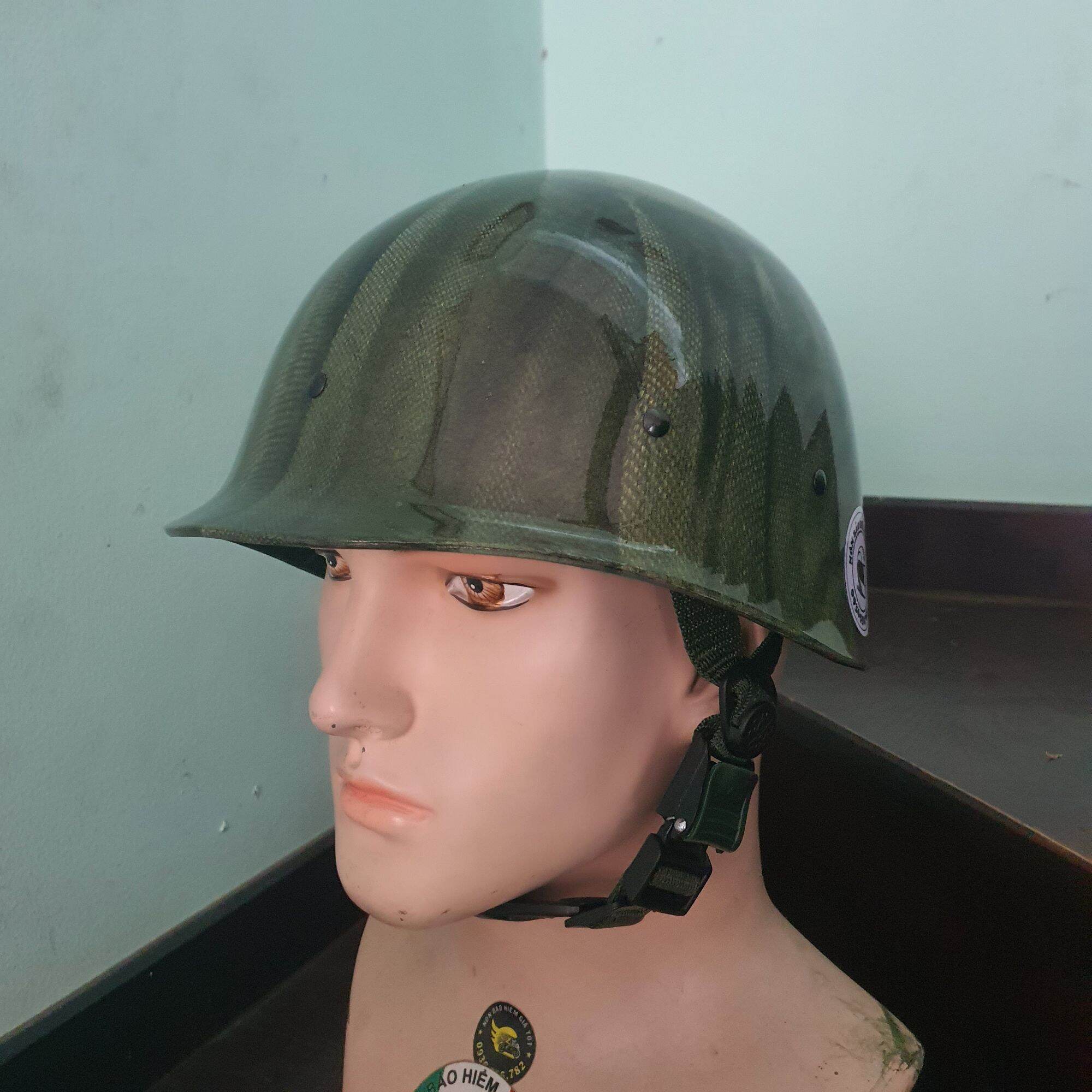 Nón cối lòng dây vân gỗ xanh rêu