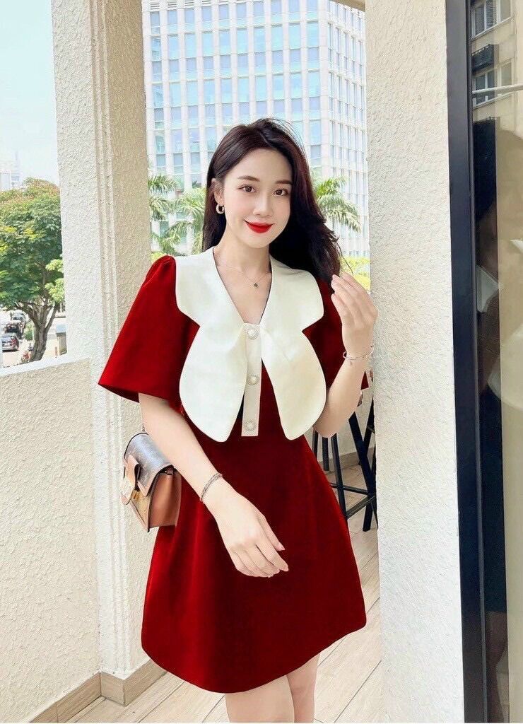 (SHOP TÁO ĐỎ BIGSIZE 50KG ĐẾN 90kg) đầm cổ con bướm