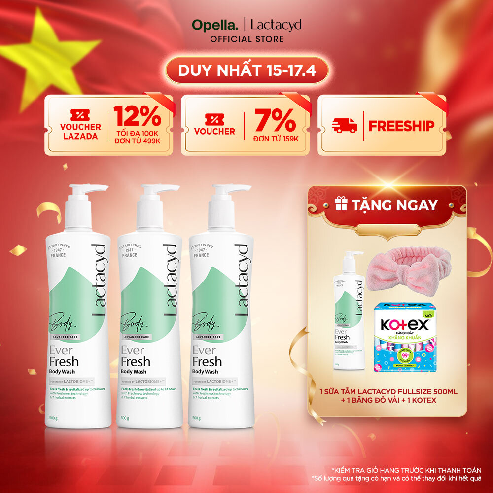 Bộ 3 Sữa tắm Lactacyd Ever Fresh mang lại làn da thơm mát và tràn đầy sức sống đến 24 giờ