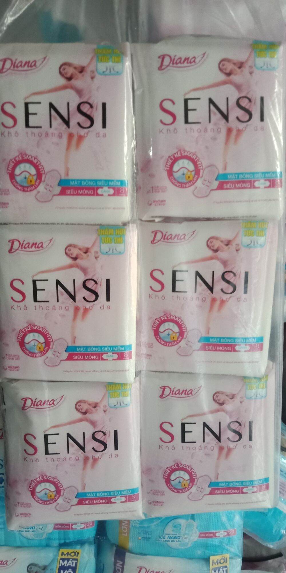 [Mẫu luôn mới] Combo 6 gói bvs Diana Sensi mỏng cánh