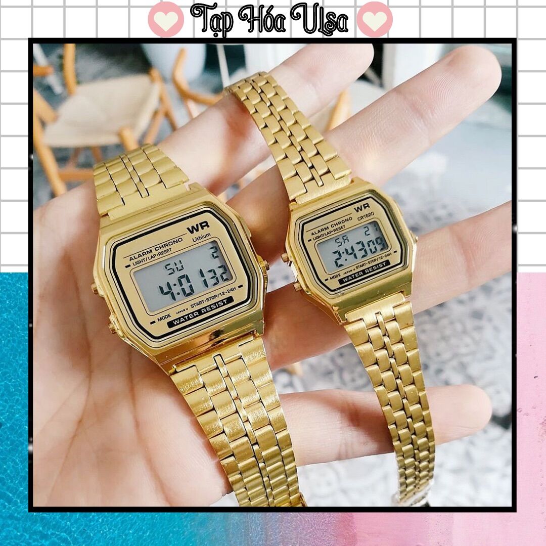 ĐỒNG HỒ ĐIỆN TỬ NAM NỮ WR MÀU VÀNG SIZE TO NHỎ