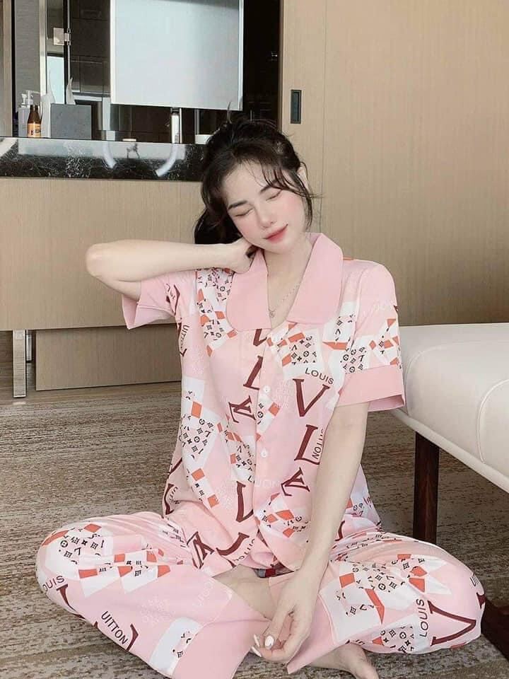 Bộ lụa Pijama lụa loại 1 chất mềm mịn, mát + Ảnh thật ,Bộ Lụa Mango Tay Ngắn