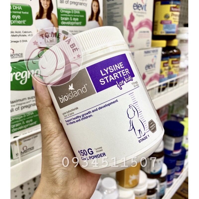 Lysine bột tăng chiều cao cho bé Bio island Úc mẫu mới nhất