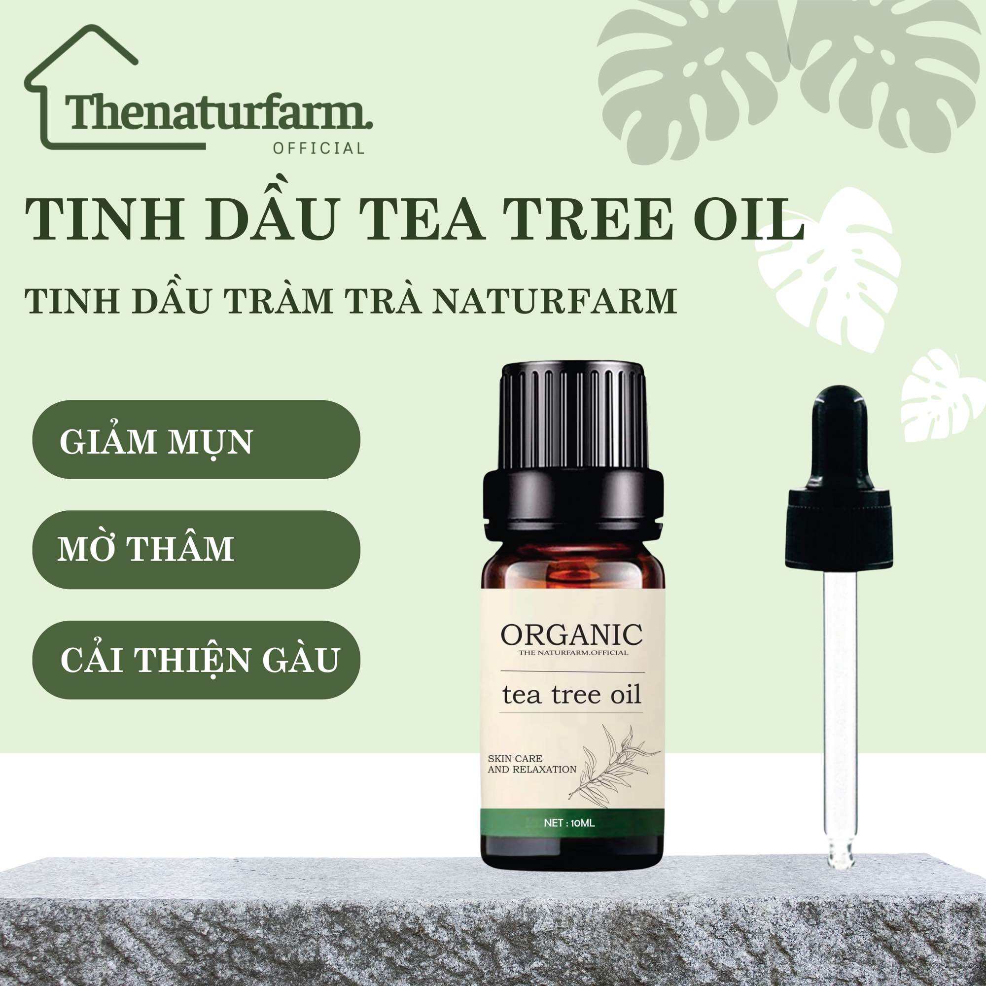 [HCM]10ML Tinh dầu tràm trà ( Tea Tree Oil ) nguyên chất Organic