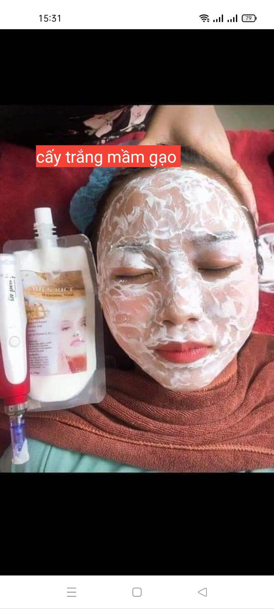 Loại 1 ủ trắng mặt mầm gạo non sản phẩm cho spa