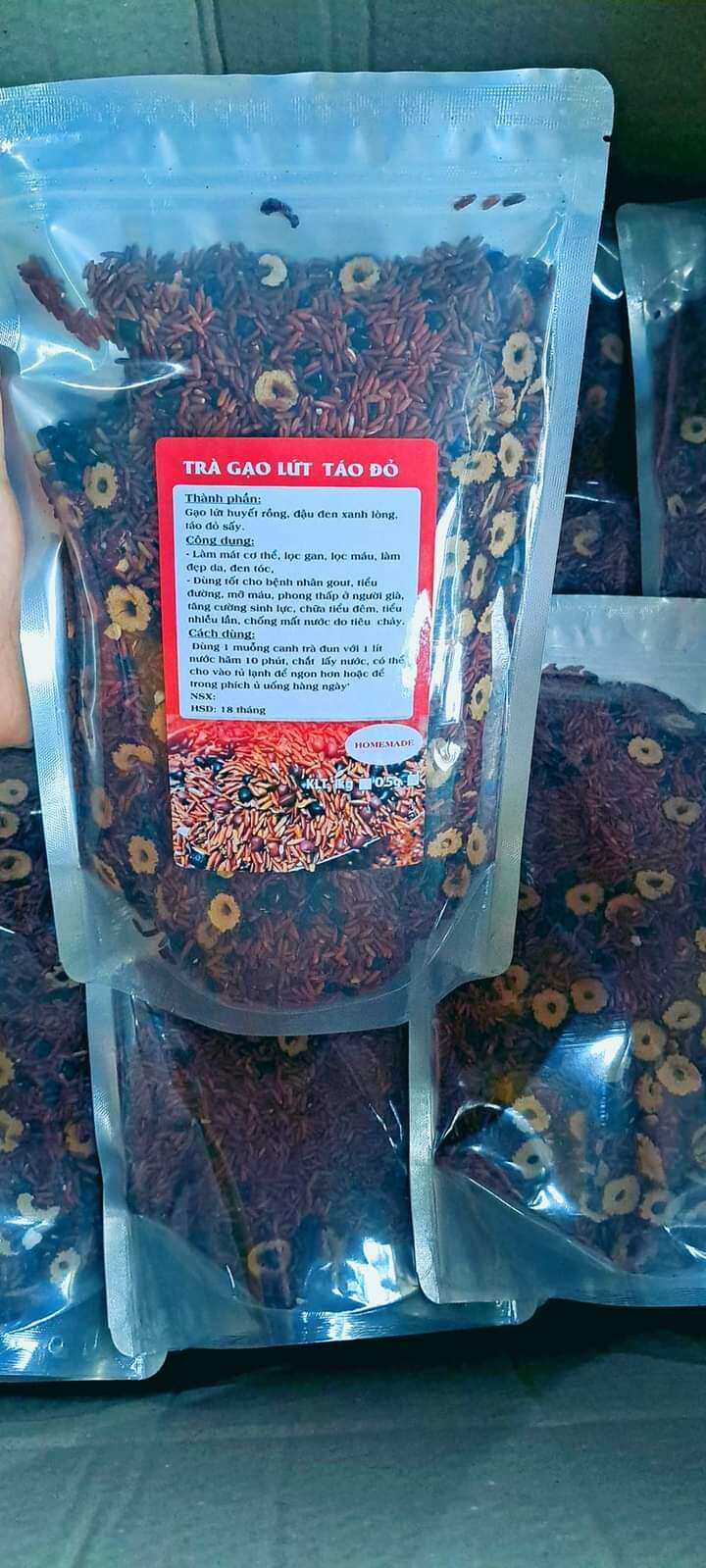 Trà gạo lứt - táo đỏ - đỗ đen
