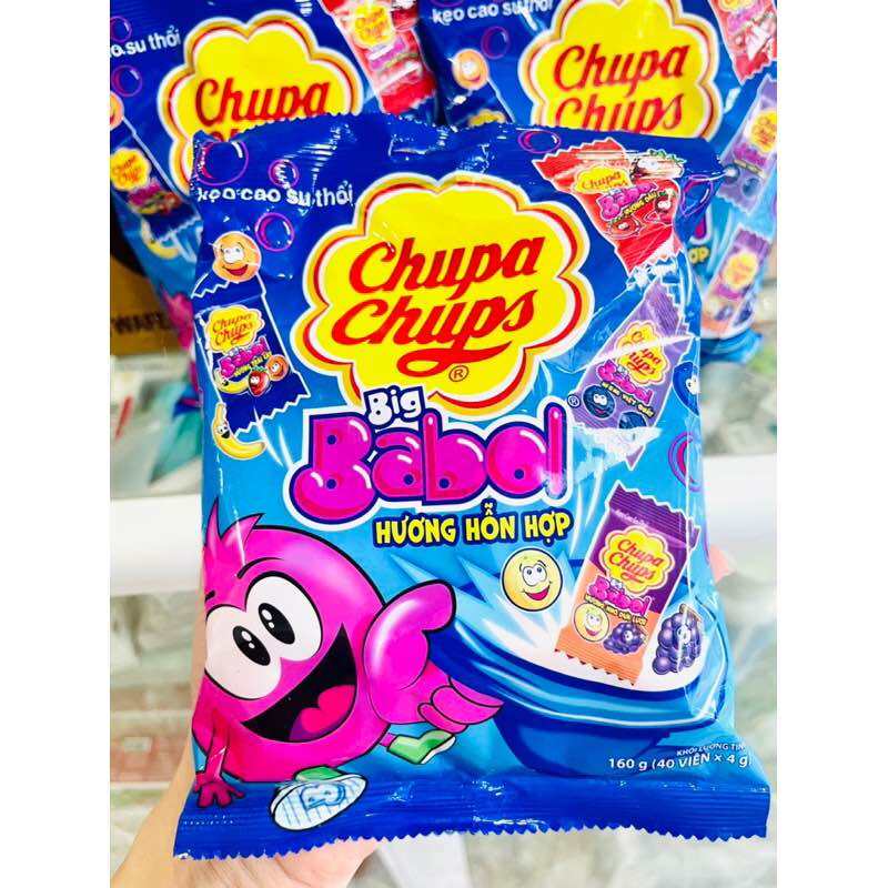 Kẹo Big Babol Hương Trái Cây Có nhân Túi 160g  40 viên - Mẫu Mới