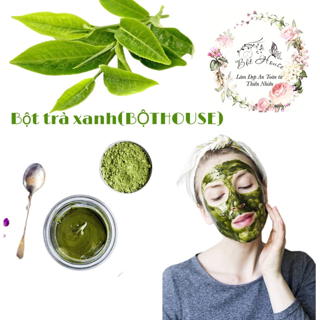 (Bộthouse)Bột Trà Xanh Nguyên Chất Đắp Mặt Nạ Mask Tẩy Da Chết Làm Đẹp Dưỡng Da Trắng Mịn - Handmade Từ Thiên Nhiên