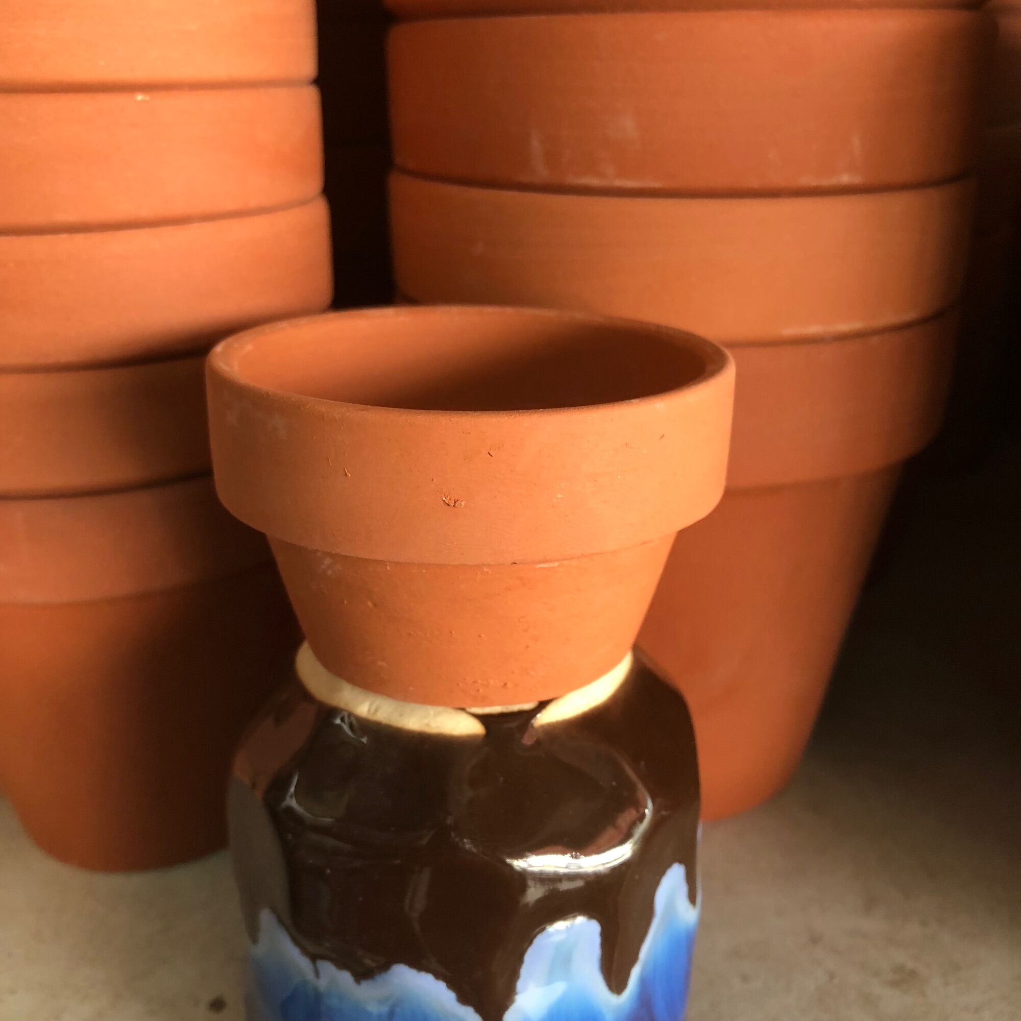 Chậu đất nung trồng sen đá thấp S4 : 6x4cm