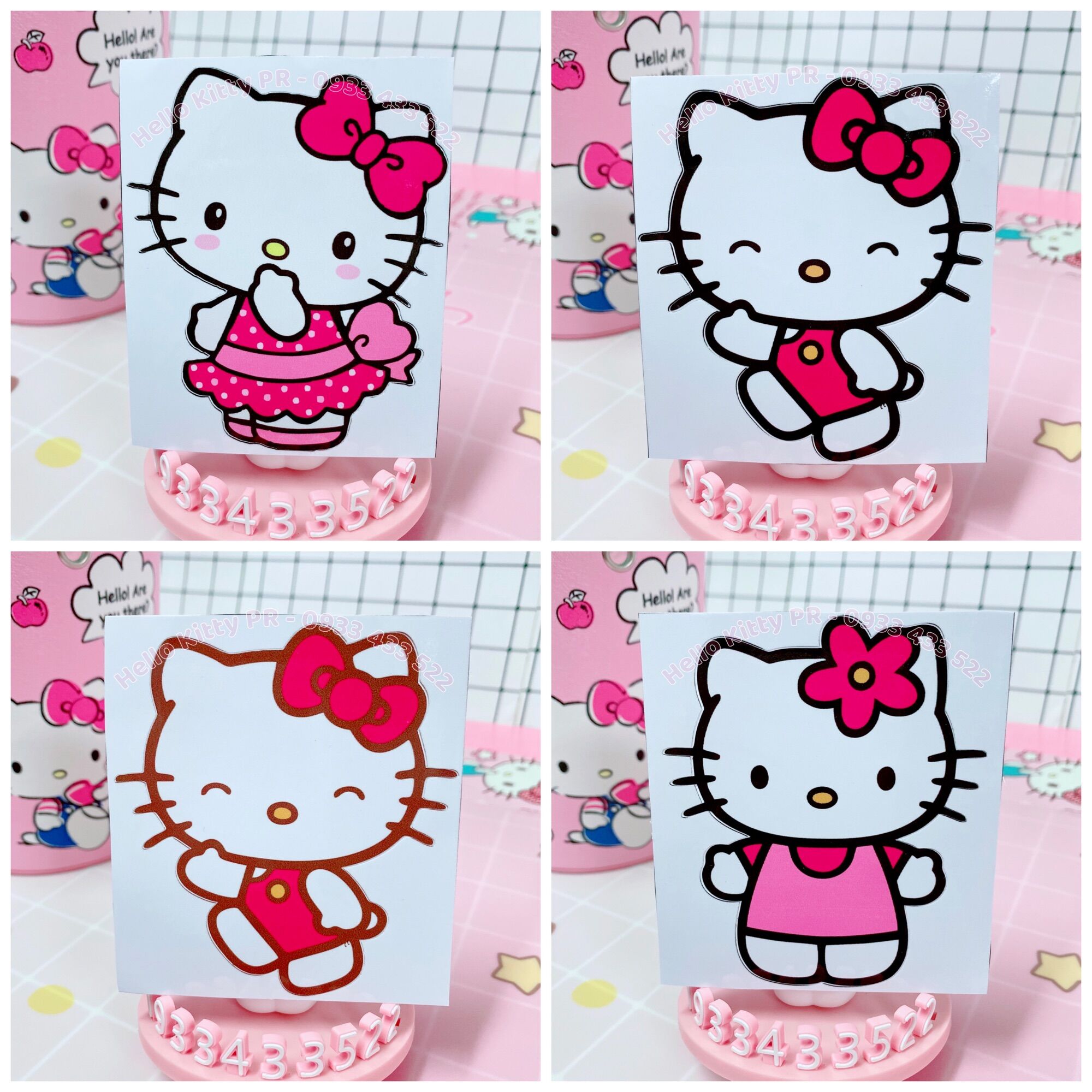 [Freeship MAX] Decal dán trang trí ( nón bảo hiểm, xe, ổ điện, tủ kính ) HelloKitty PR