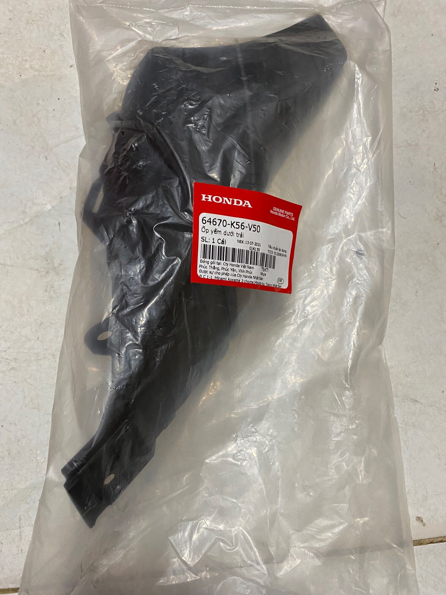 Nhựa nhám ốp yếm dưới trái winner x honda 64670k56v50