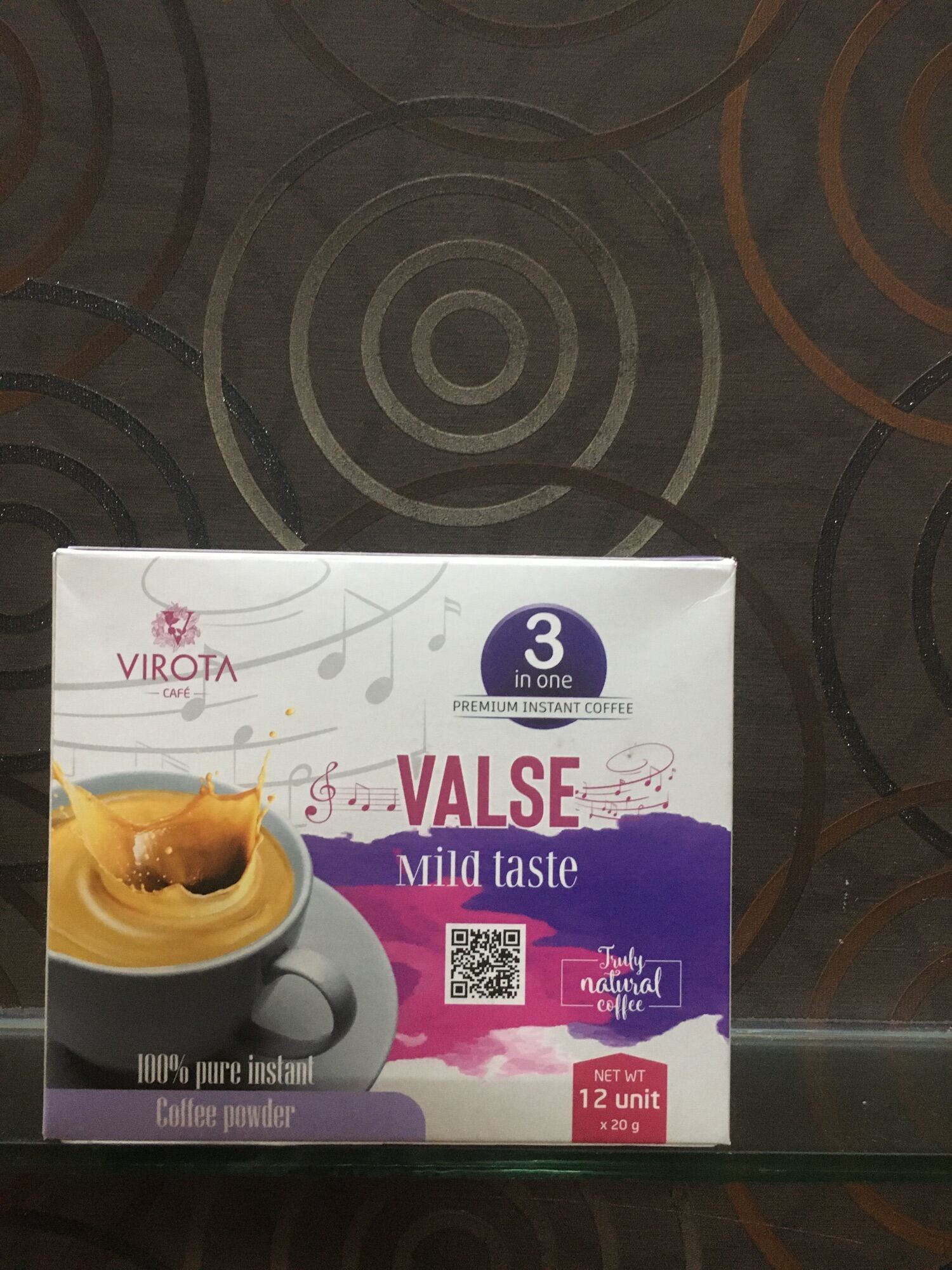 Cafe hoà tan từ 100% cafe nguyên chất dịu nhẹ VALSE của VIROTA