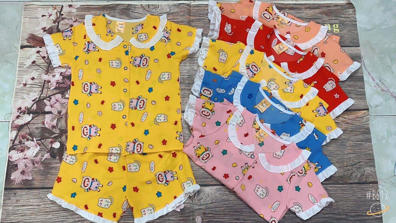 Bộ pijama cộc tay tiểu thư cho bé size 16-26kg