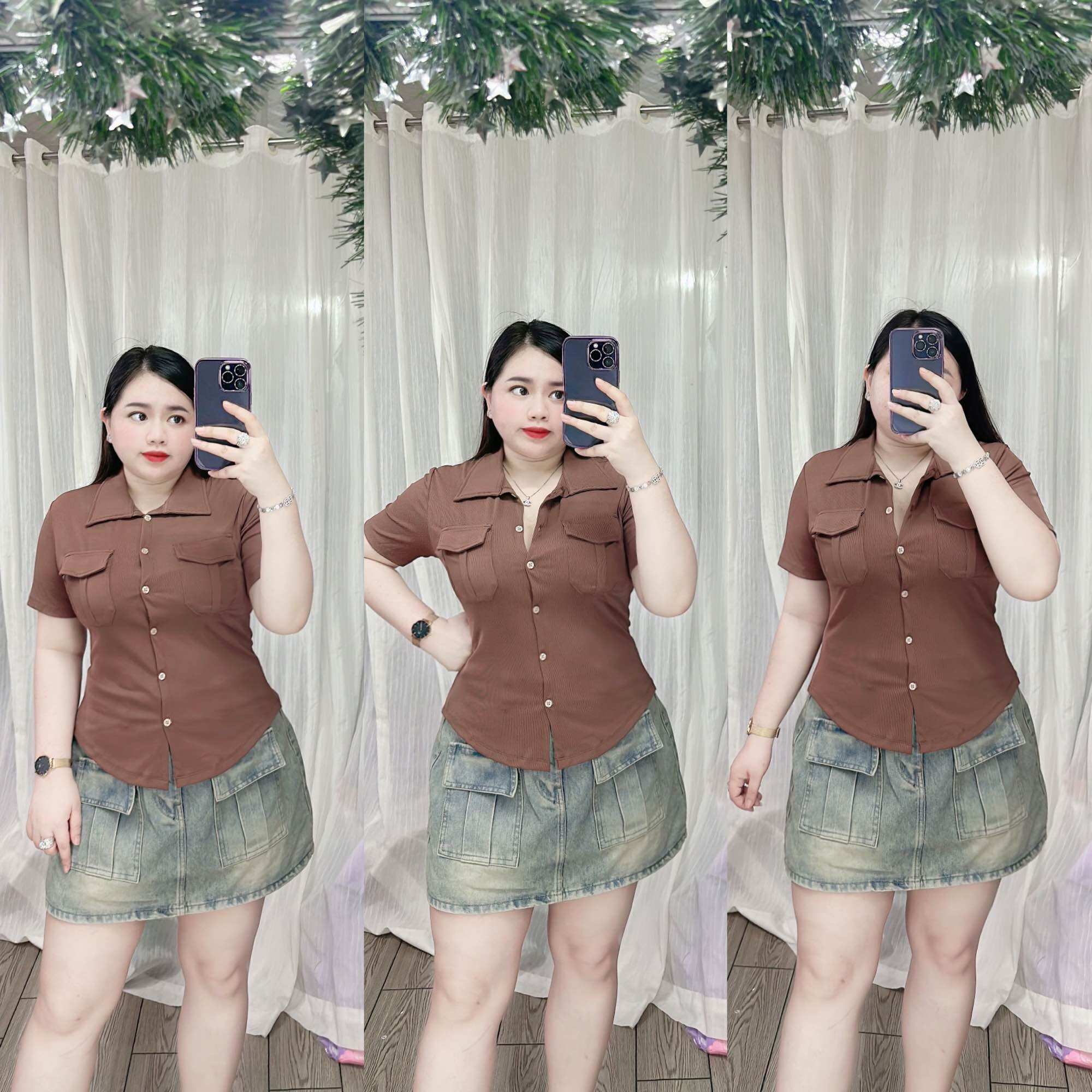 [Bigsize 60-90kg] Áo sơ mi tăm lạnh tay ngắn