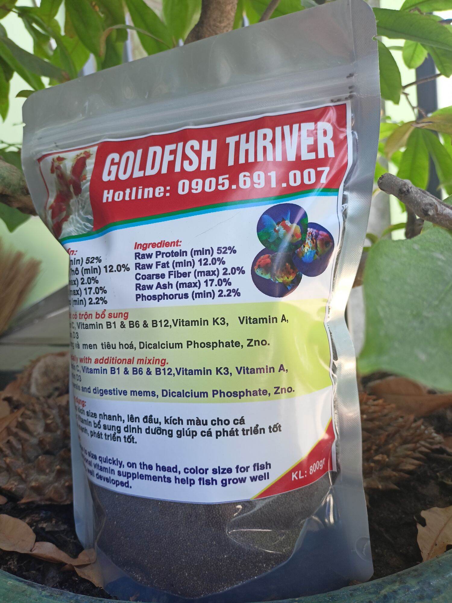 [Nhập RS0822 giảm 30k cho đơn 99k]Cám cá vàng Goldfish thriver 800gr(cám nỗi)