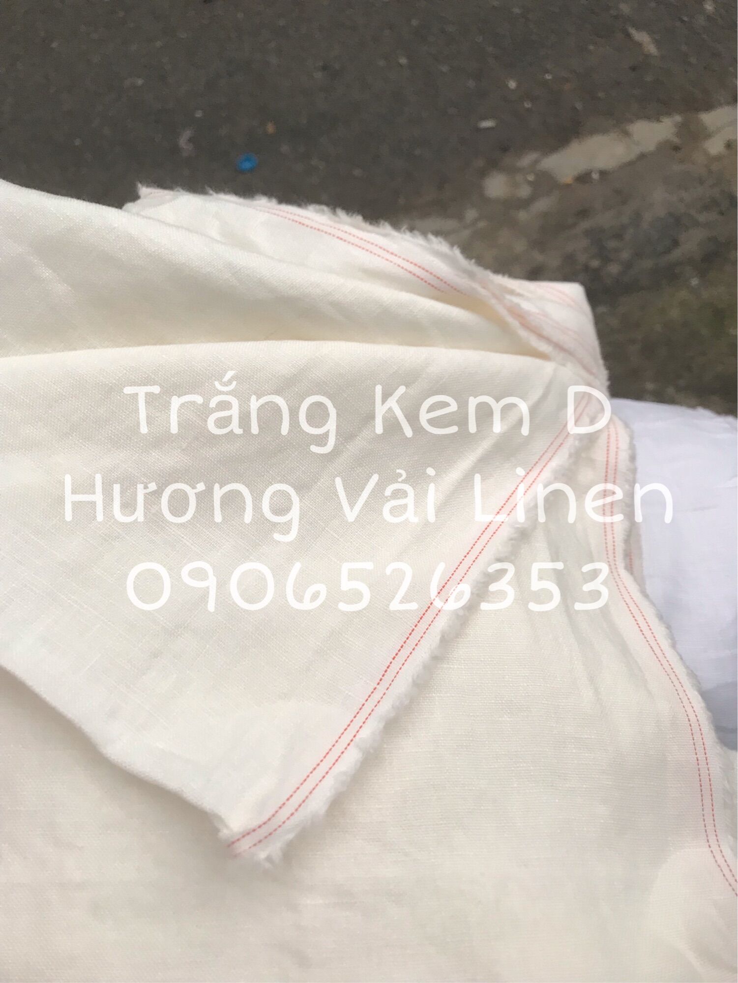 VẢI LINEN DẦY TRẮNG KEM ĐÃ WASH CN !