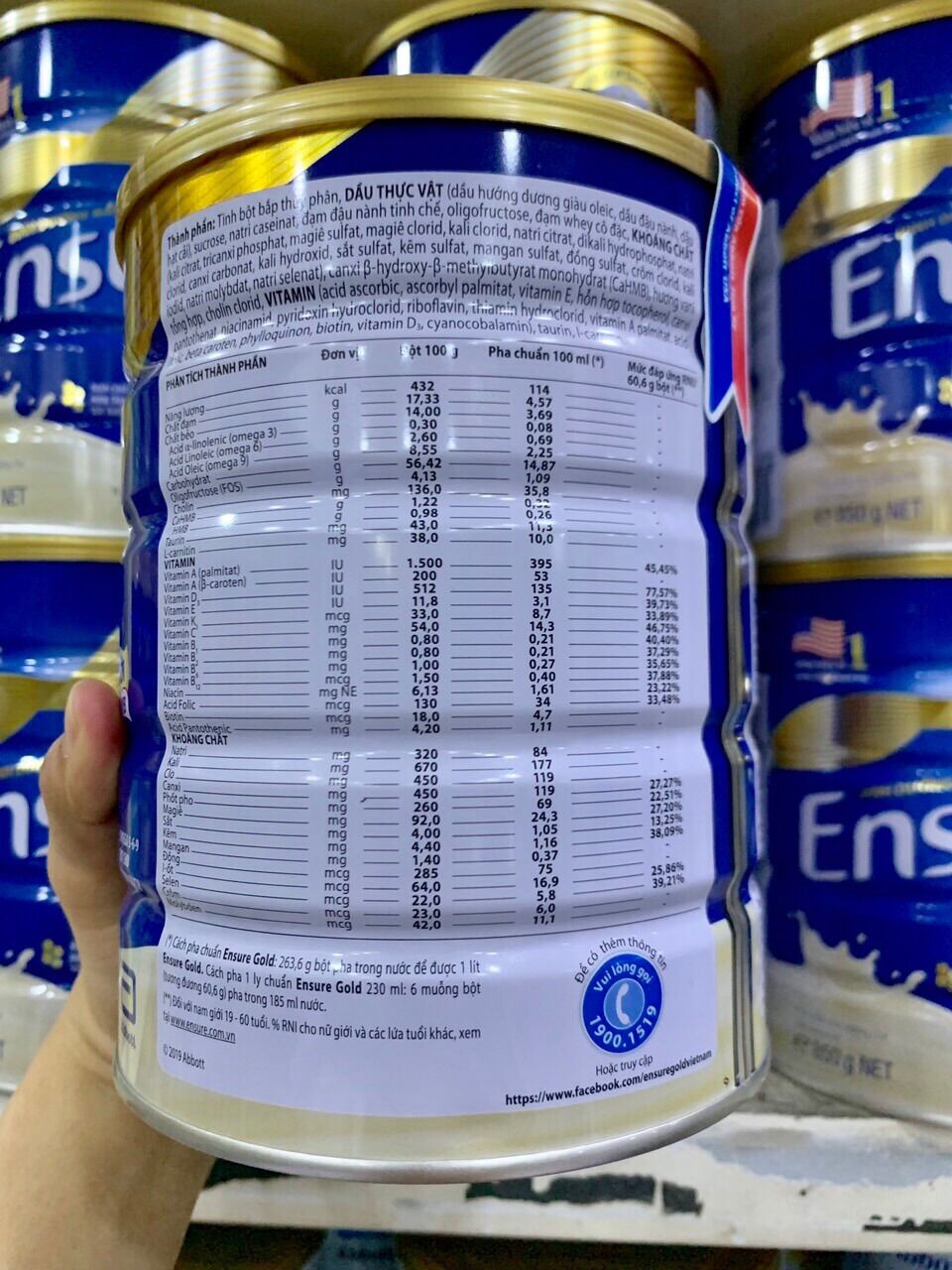[Chính Hãng] Sữa Bột Ensure Gold Hương Vani Lon 850g