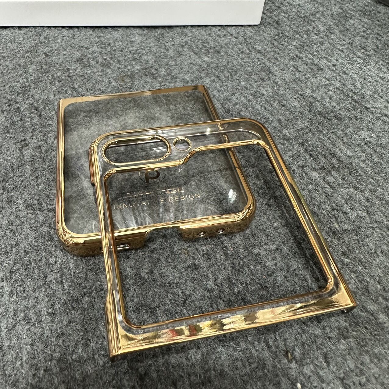 Case ốp lưng Samsung Zflip 5 / Z flip 5 lưng trong suốt xi viền màu bóng đẹp hàng công ty full box. 