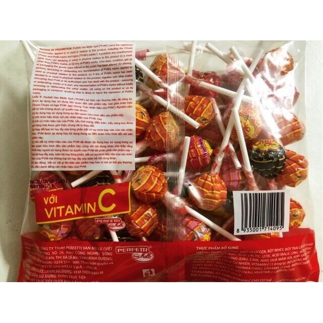 BỊCH SIÊU TO KẸO MÚT QUE SẮC MÀU CHUPA CHUPS(NGẪU NHIÊN)