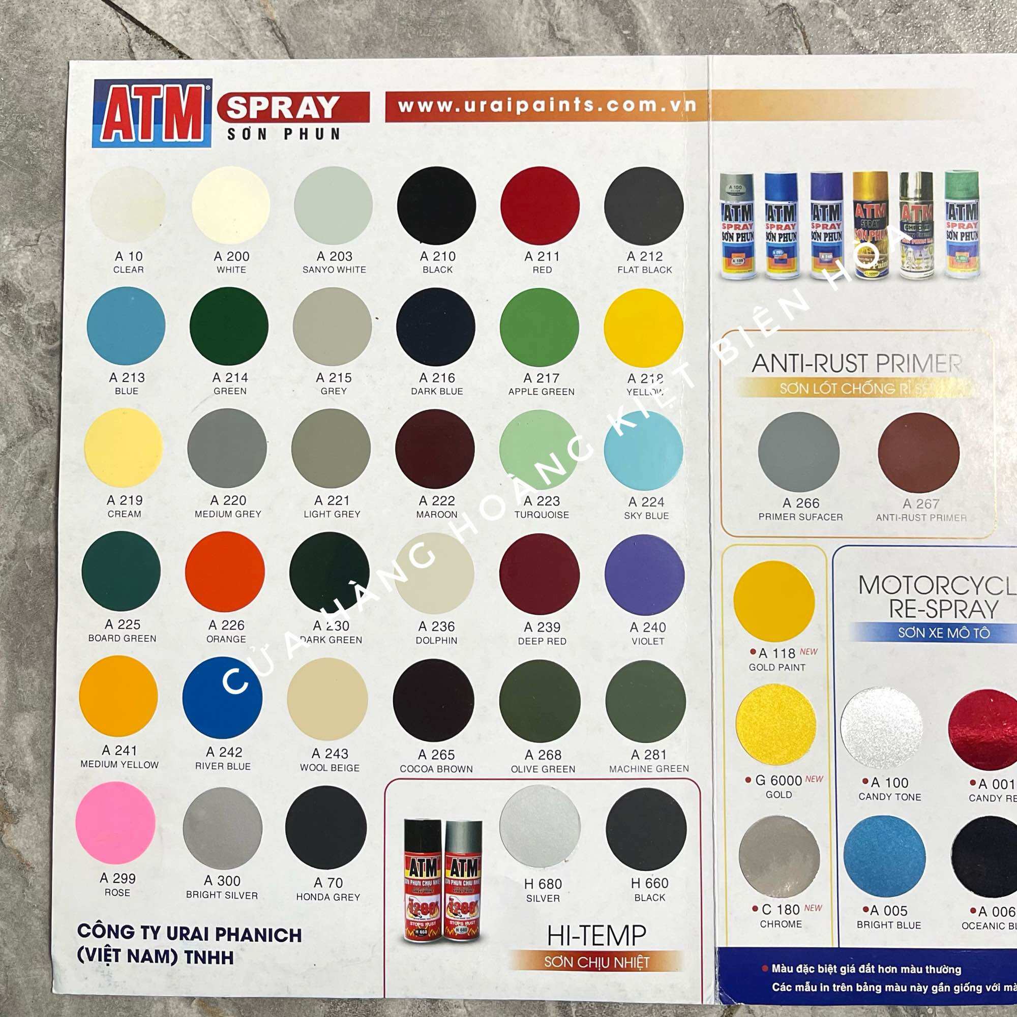 SƠN XỊT ATM 400ML NHIỀU MÀU