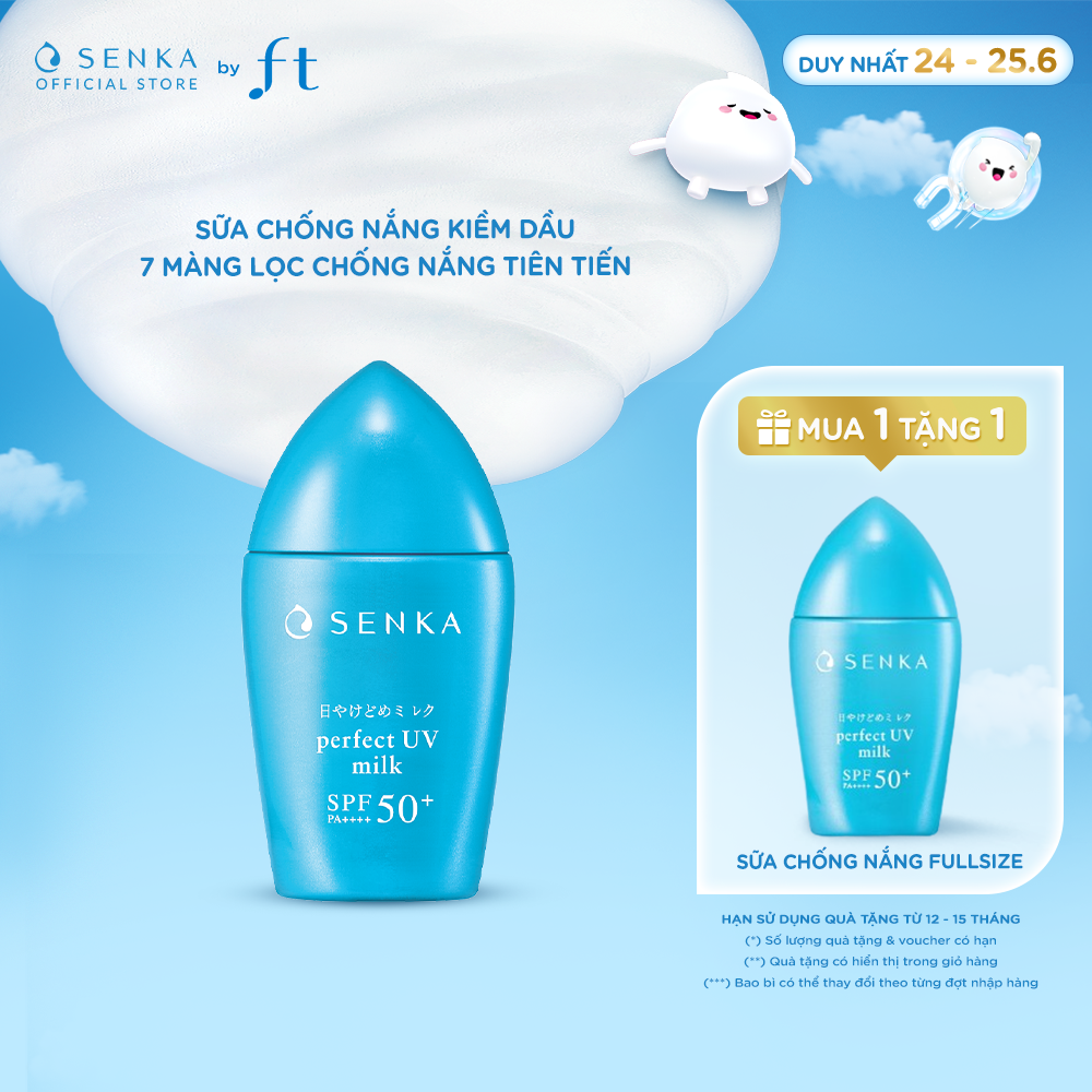 Kem chống nắng Kiềm Dầu dạng sữa Senka Perfect UV Milk 40ml