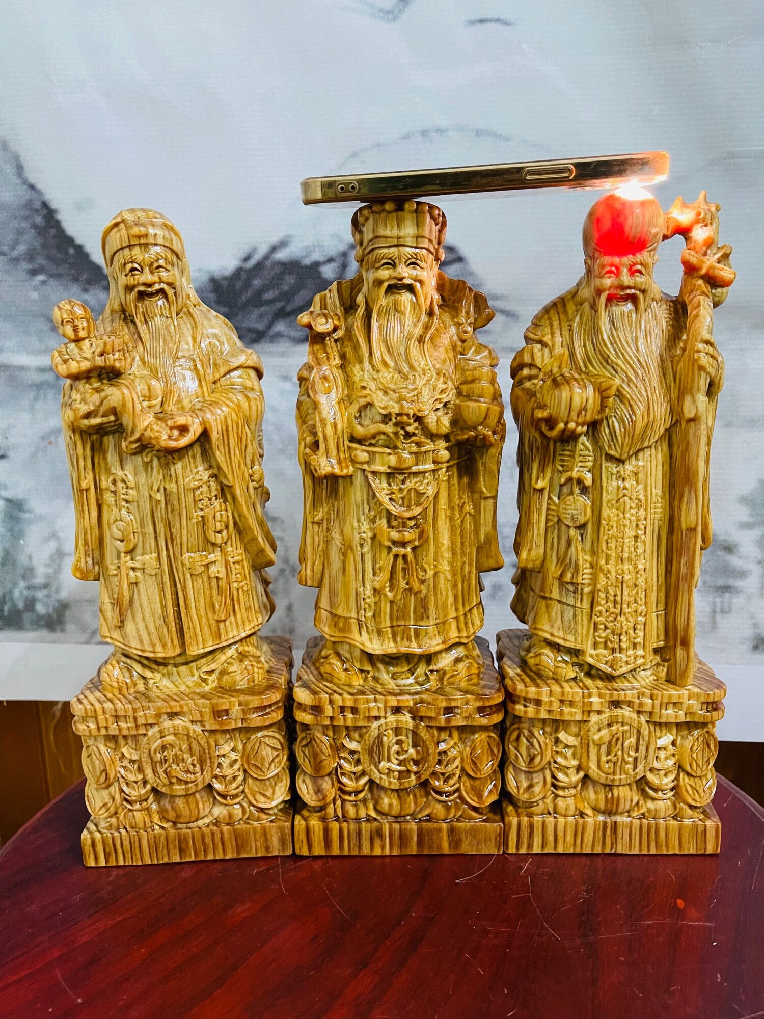 Tam đa gỗ huyết long 30cm