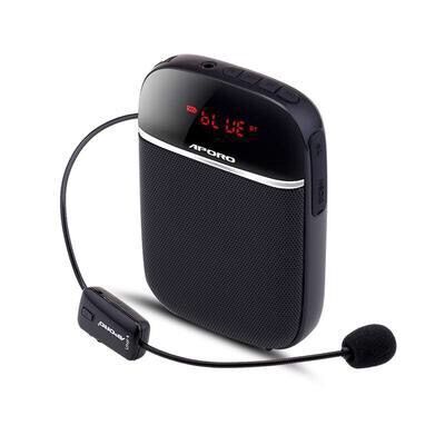 Máy trợ giảng không dây nhỏ gọn aporo t2 uhf hỗ trợ bluetooth đen
