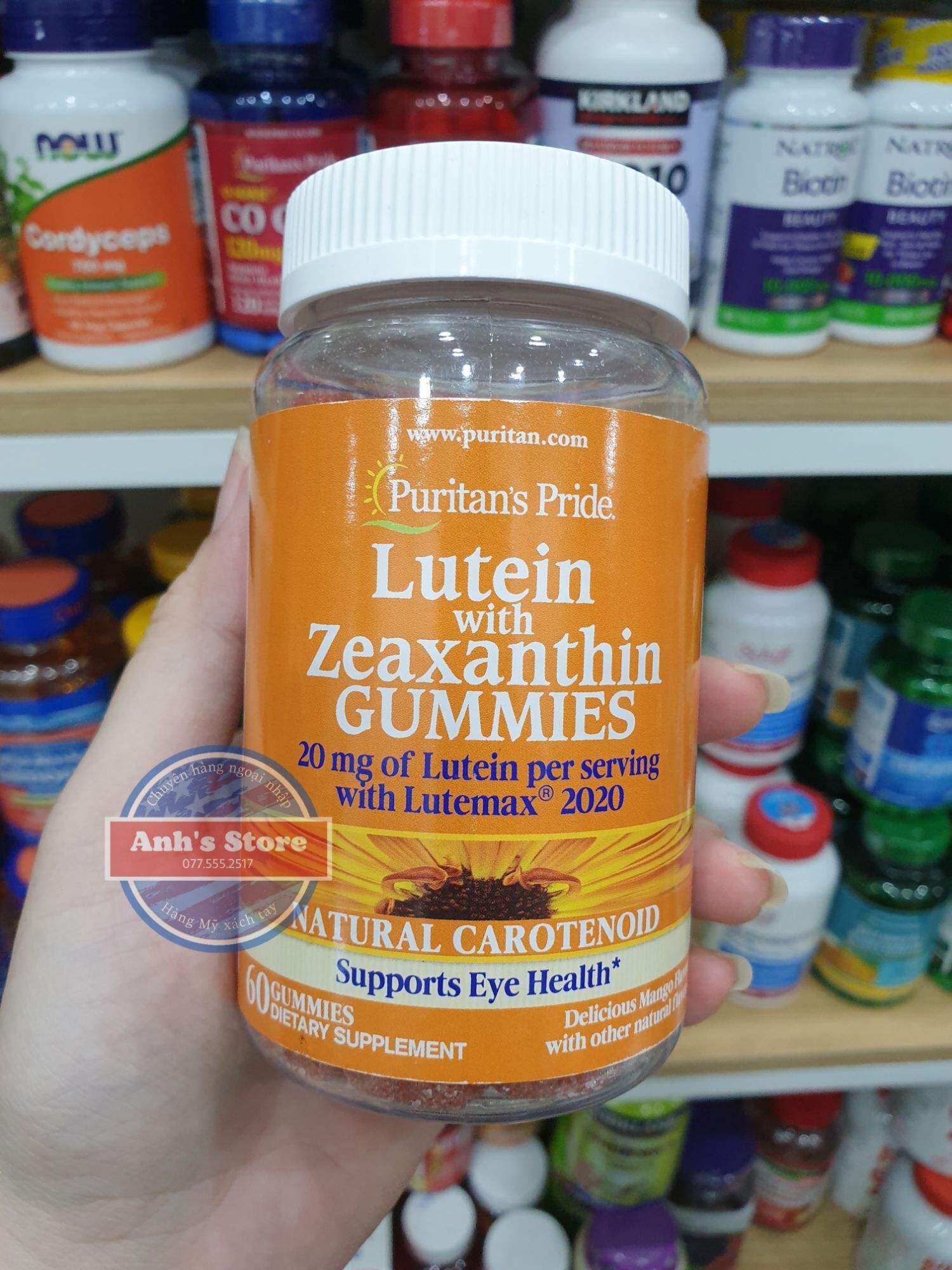 Kẹo dẻo bổ mắt Lutein & Zeaxanthin Gummies  60 viên từ Mỹ