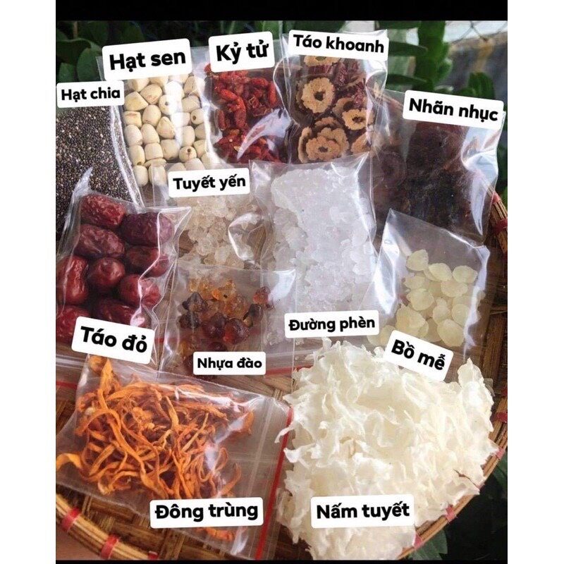 nhãn nhục đen_ vải thiều sấy khô ( nguyên liệu nấu nước sâm)