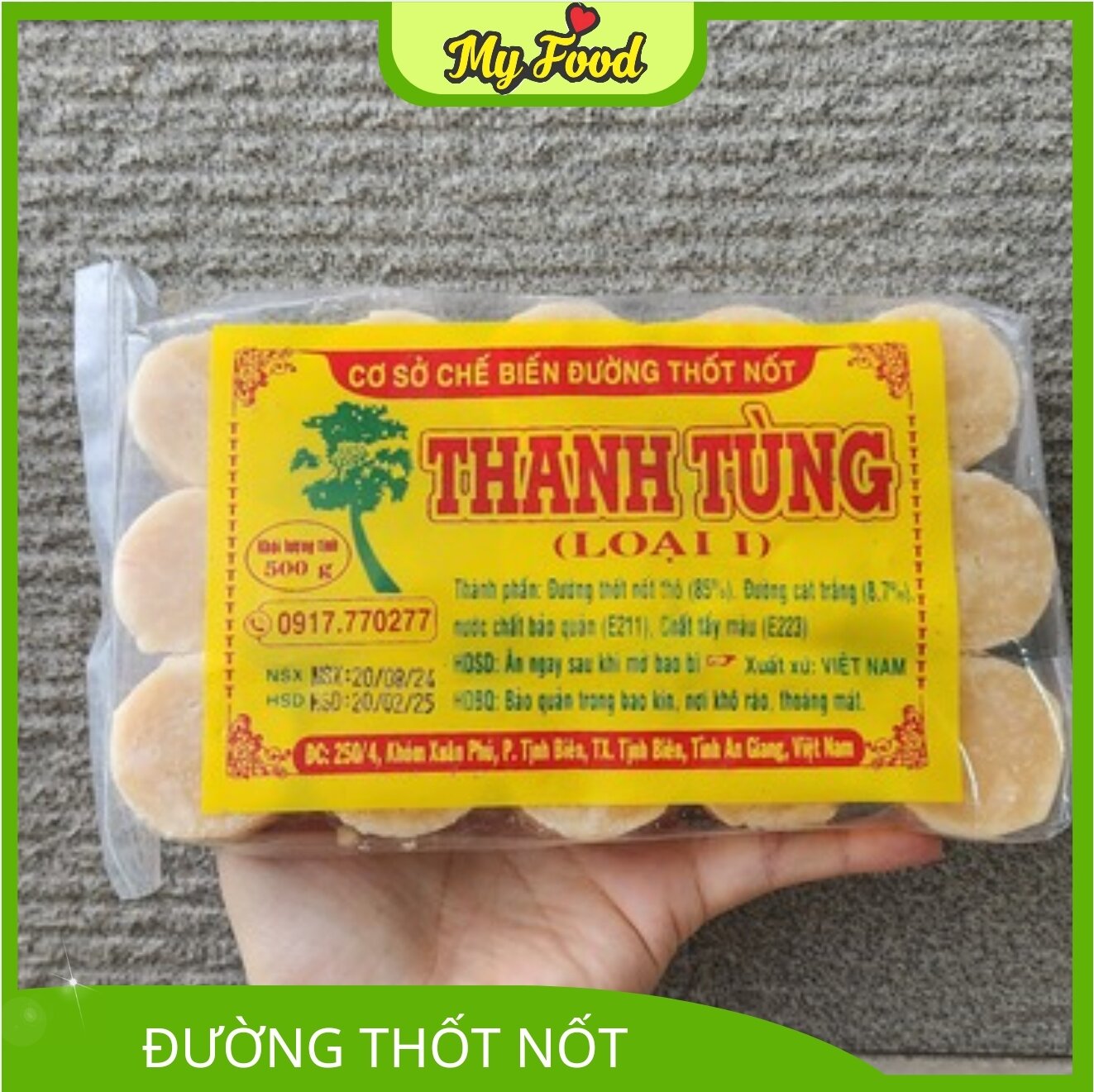 500g đường Thốt Nốt thanh tùng chuẩn loại 1