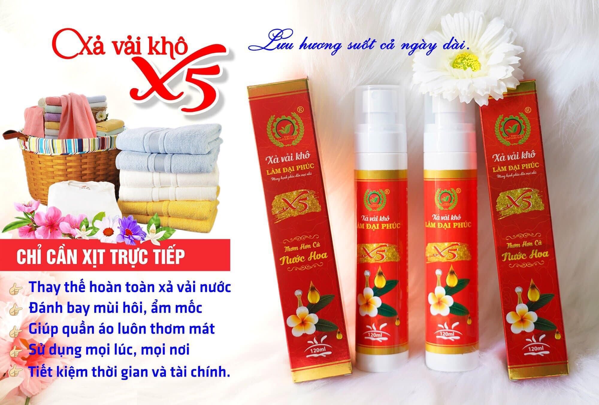 NƯỚC XẢ VẢI KHÔ X5 - LÂM ĐẠI PHÚC ( 120ml LƯU HƯƠNG TỚI 7 NGÀY )