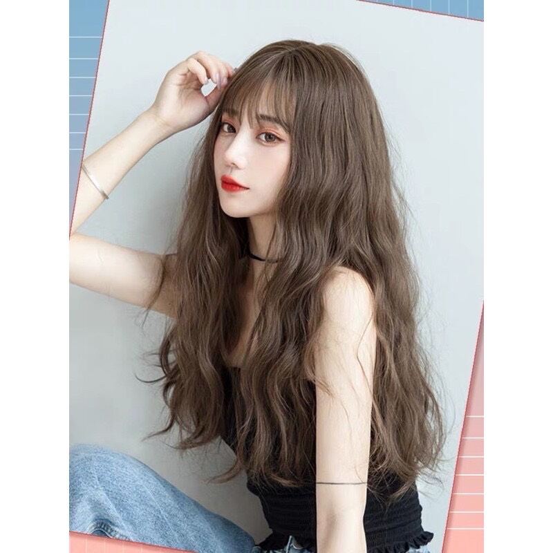 Tóc giả nữ cả đầu - Tóc nguyên đầu xù 60cm