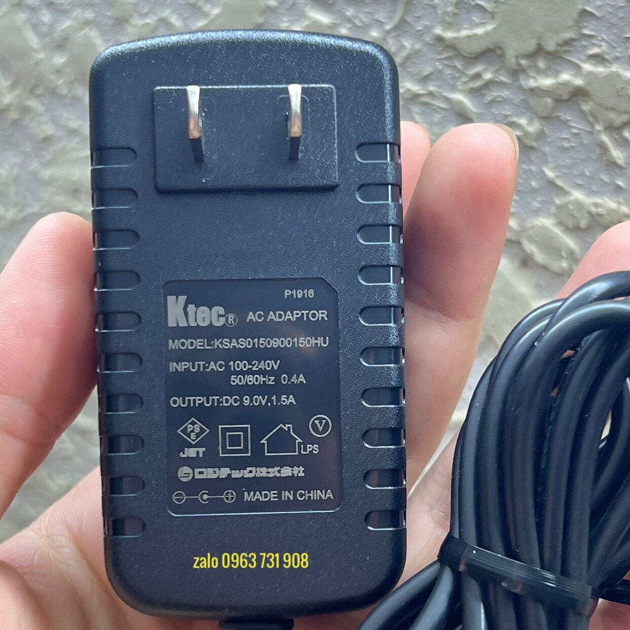 Bộ nguồn 9v 1.5a chân cắm 4.0*1.7mm loại cao cấp