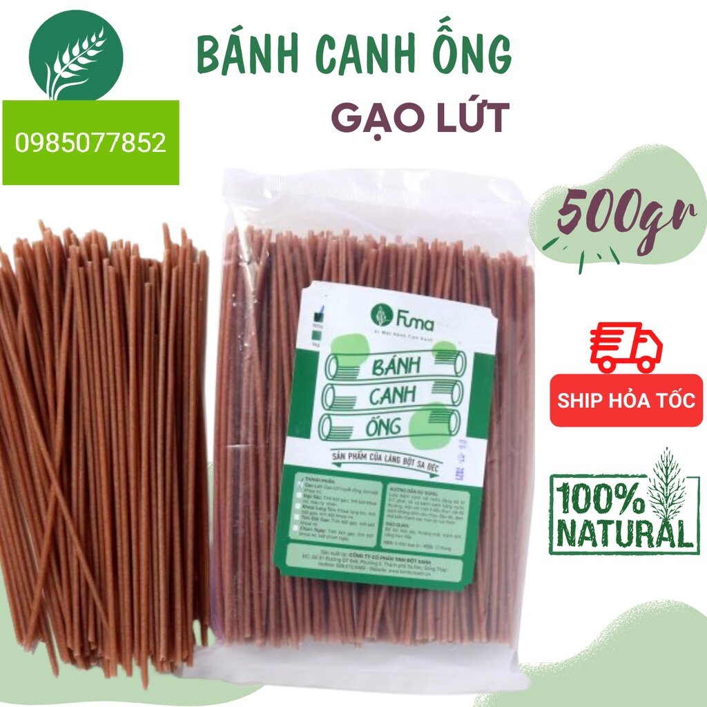 Bánh canh ống gạo lứt fuma 500g. bánh canh ăn kiêng.