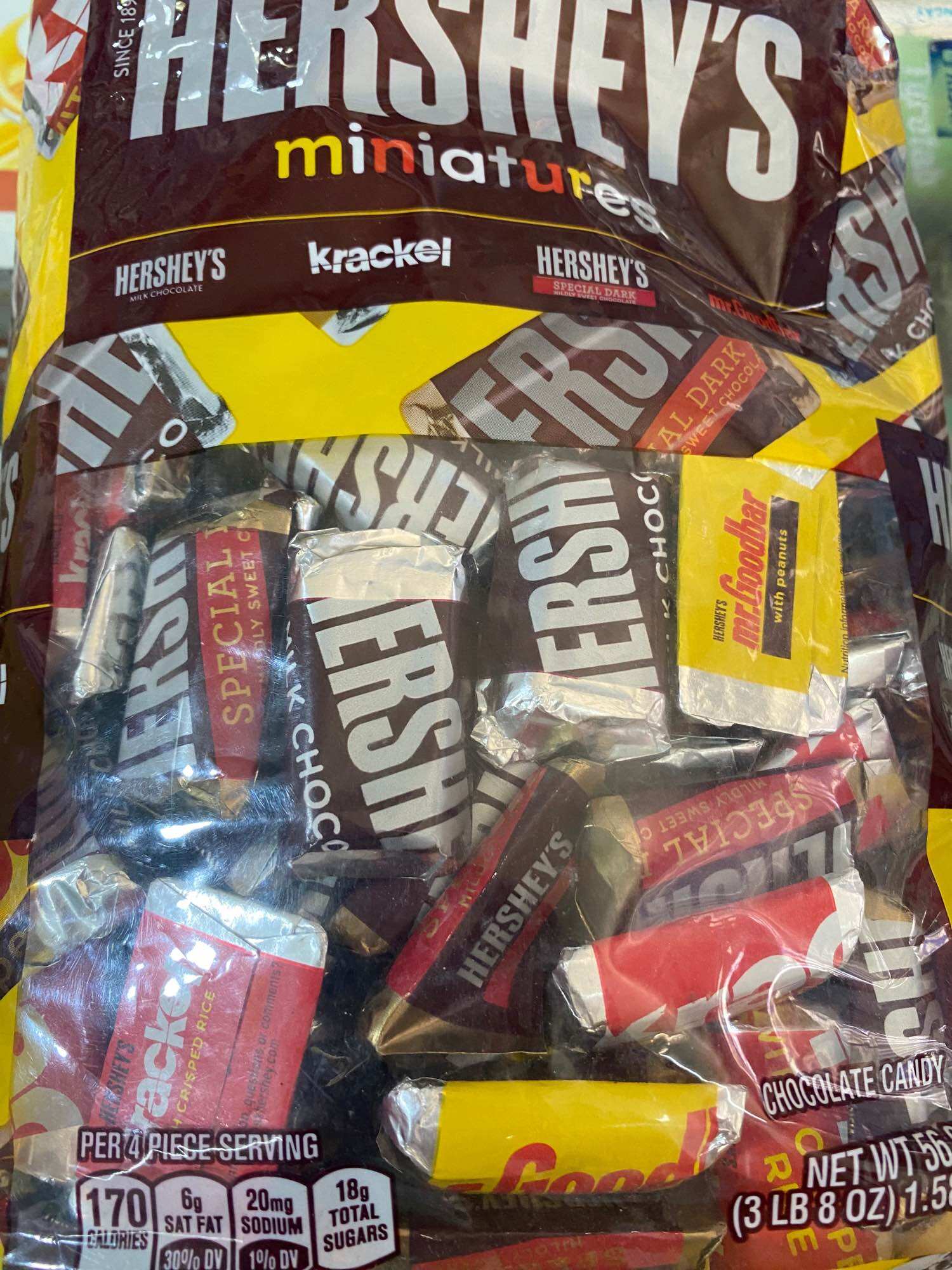 Kẹo socola hershey’s gói 1.58kg, 180 viên