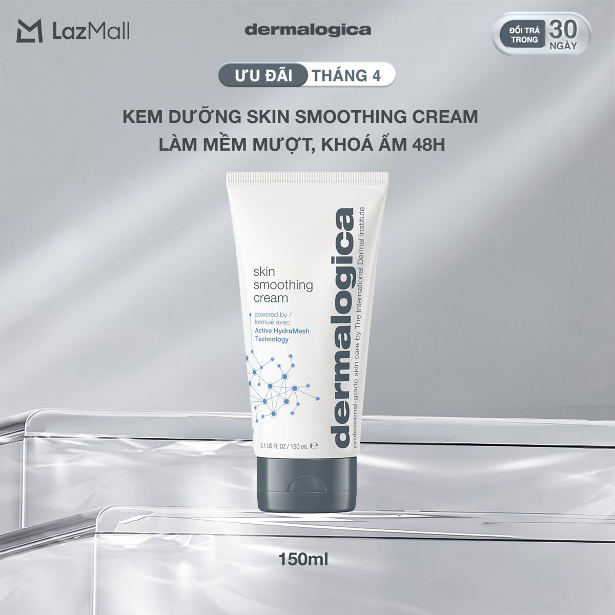Kem dưỡng cấp ẩm liên tục 48h Dermalogica Skin Smoothing Cream Jumbo Size 150ml
