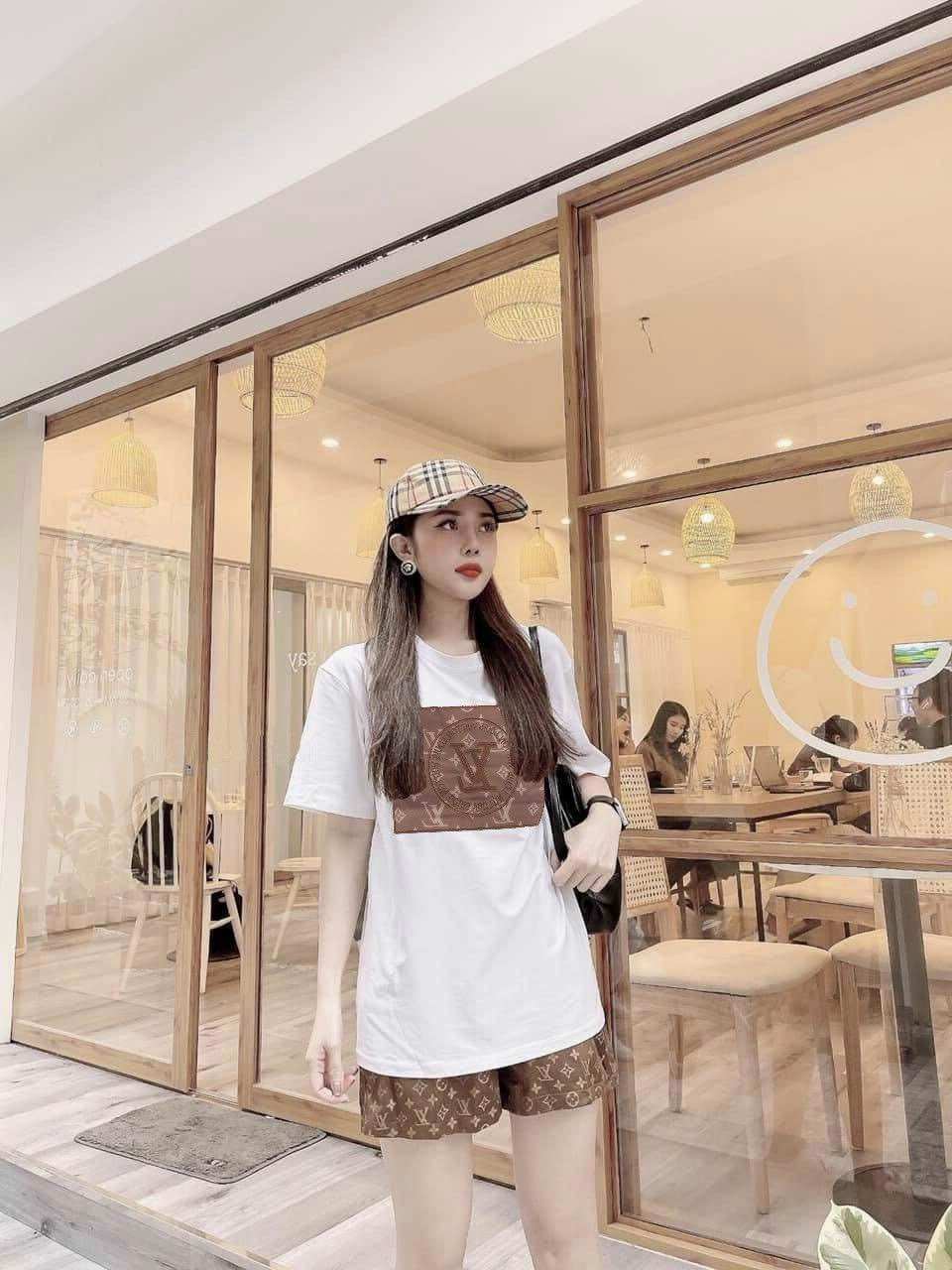 Sét bộ ngắn cotton phối 3d thêu cao cấp