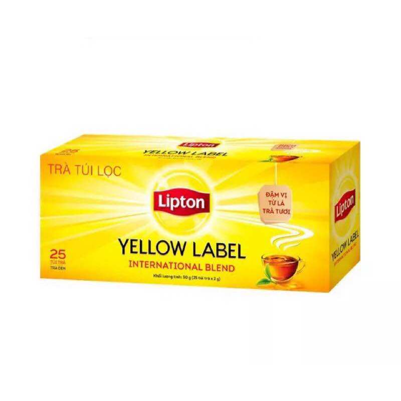 Trà túi lọc Lipton nhãn vàng hộp 25-100 gói