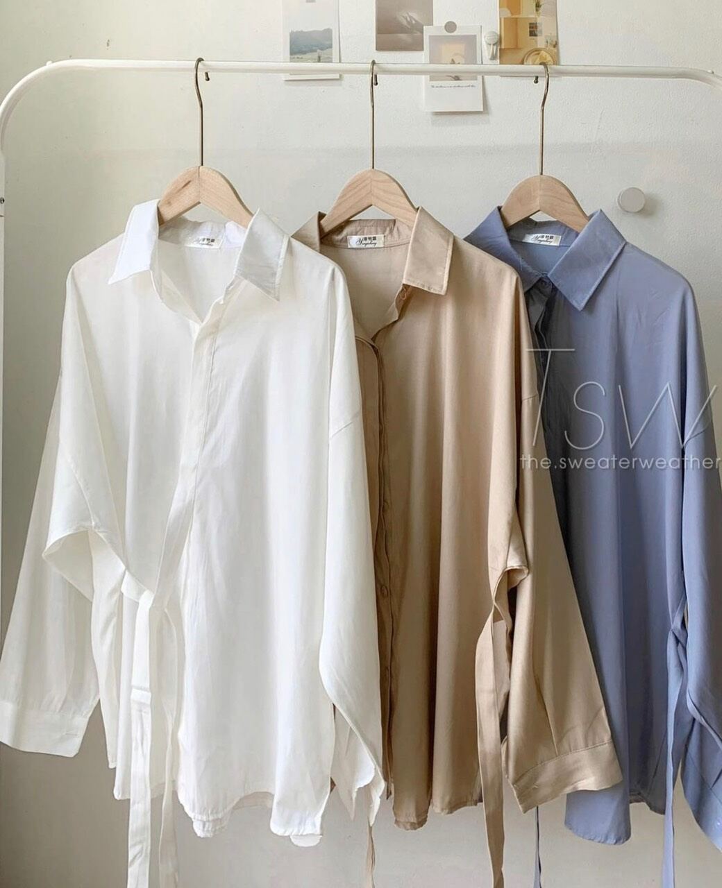 Sơ mi buộc lệch eo