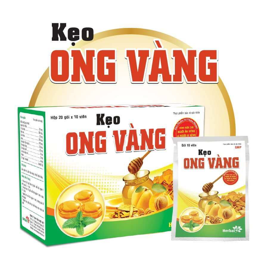 Kẹo ho ong vàng - giảm ho, viêm họng