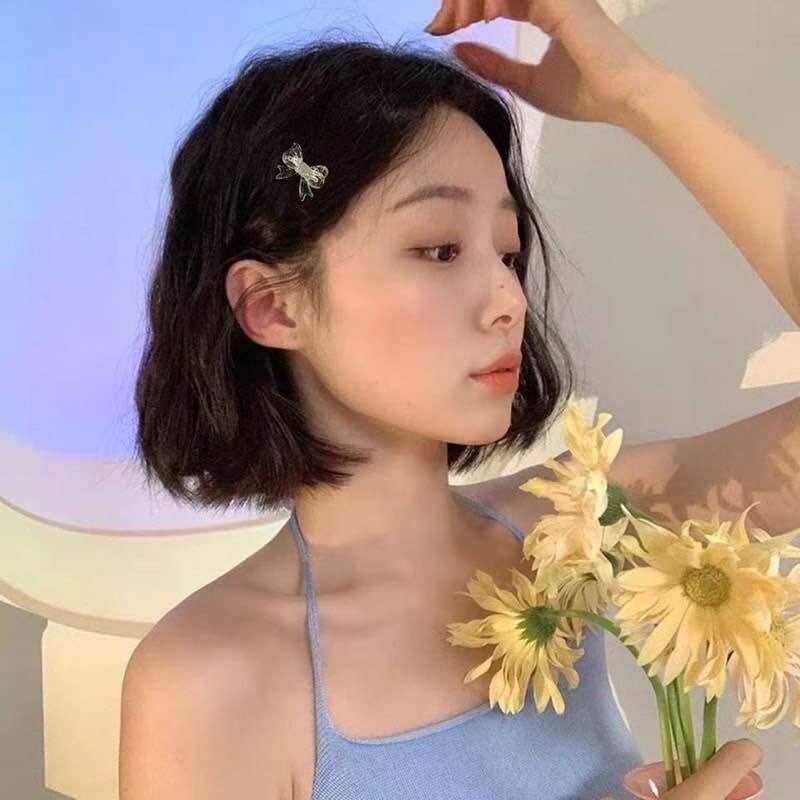 Kẹp tóc nơ trong suốt mini trâm bella