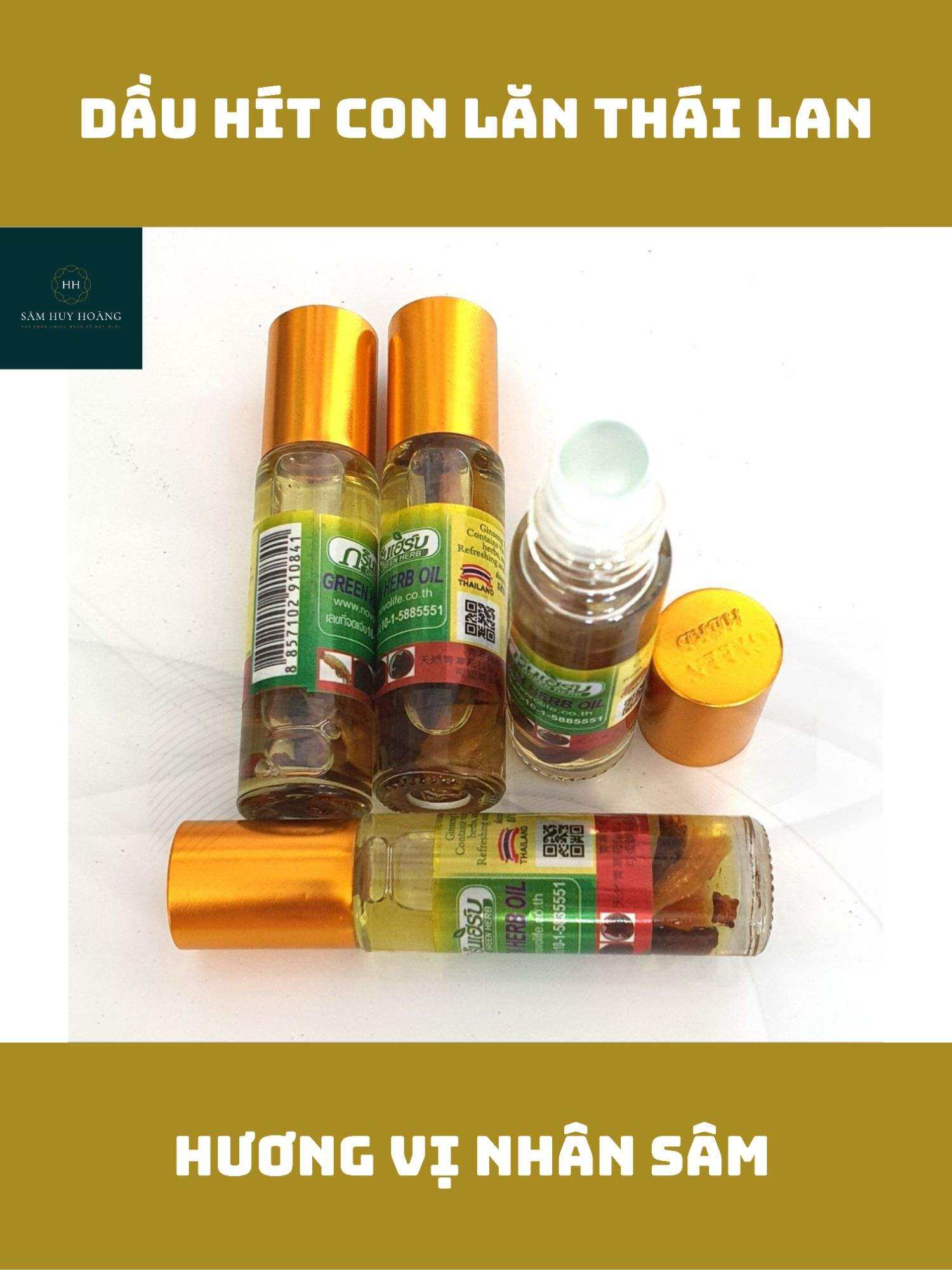 Dầu hít Con lăn Nhân sâm Thái Lan, Chai 8ml, loại mới x 1 chai