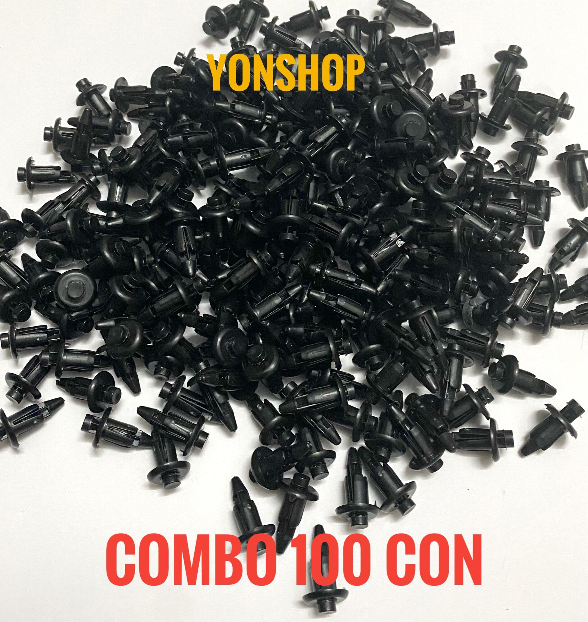 COMBO 100 Con Ốc Nhựa, Chốt Nhựa Bấm Dàn Áo Xe Máy ( 6 Ly )