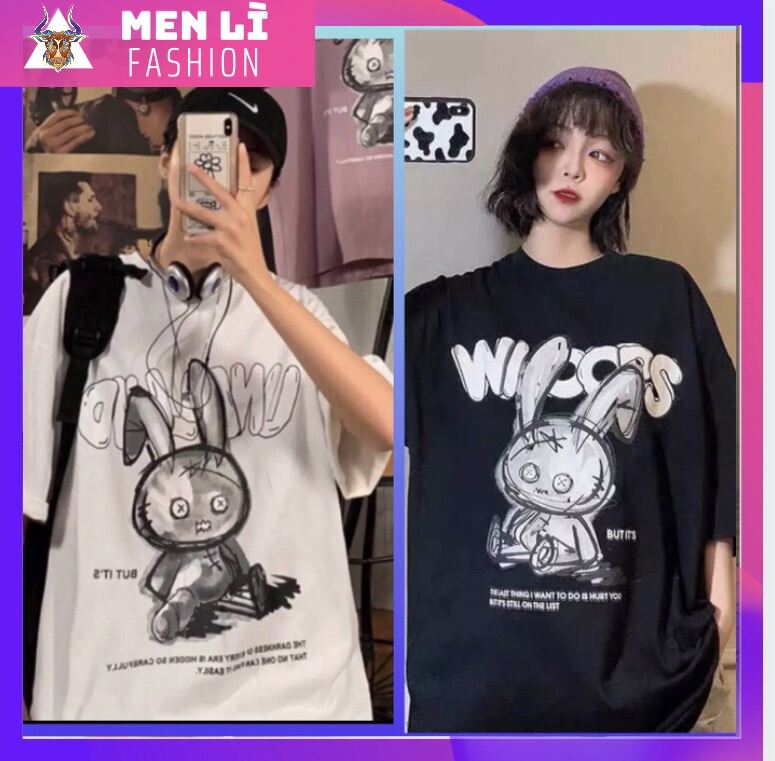 Áo Thun Unisex Nam Nữ Áo Phông Form Rộng Tay Lỡ BUNNY WIOOPS THỎ TAI DÀI UIzzang Men Lì Fashion Độc Đẹp Vải Dày Mịn Thoáng Mát Thiết Kế Thời Trang Kiểu Dáng Năng Động Trẻ Trung [ CÓ HÌNH ẢNH VIDEO THẬT ]