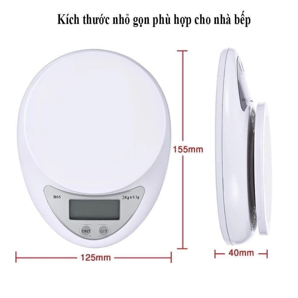 Cân tiểu li điện tử  kèm pin - Cân mini max 5kg