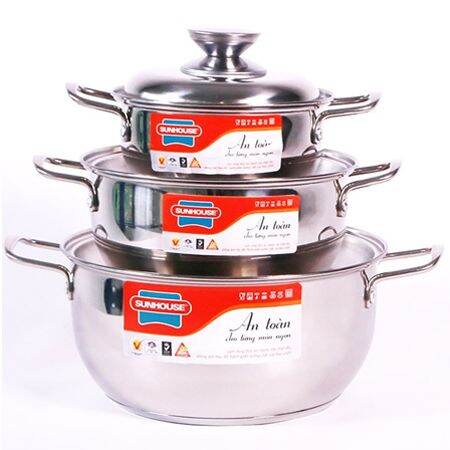 Bộ nồi inox 3 đáy SUNHOUSE SH335
