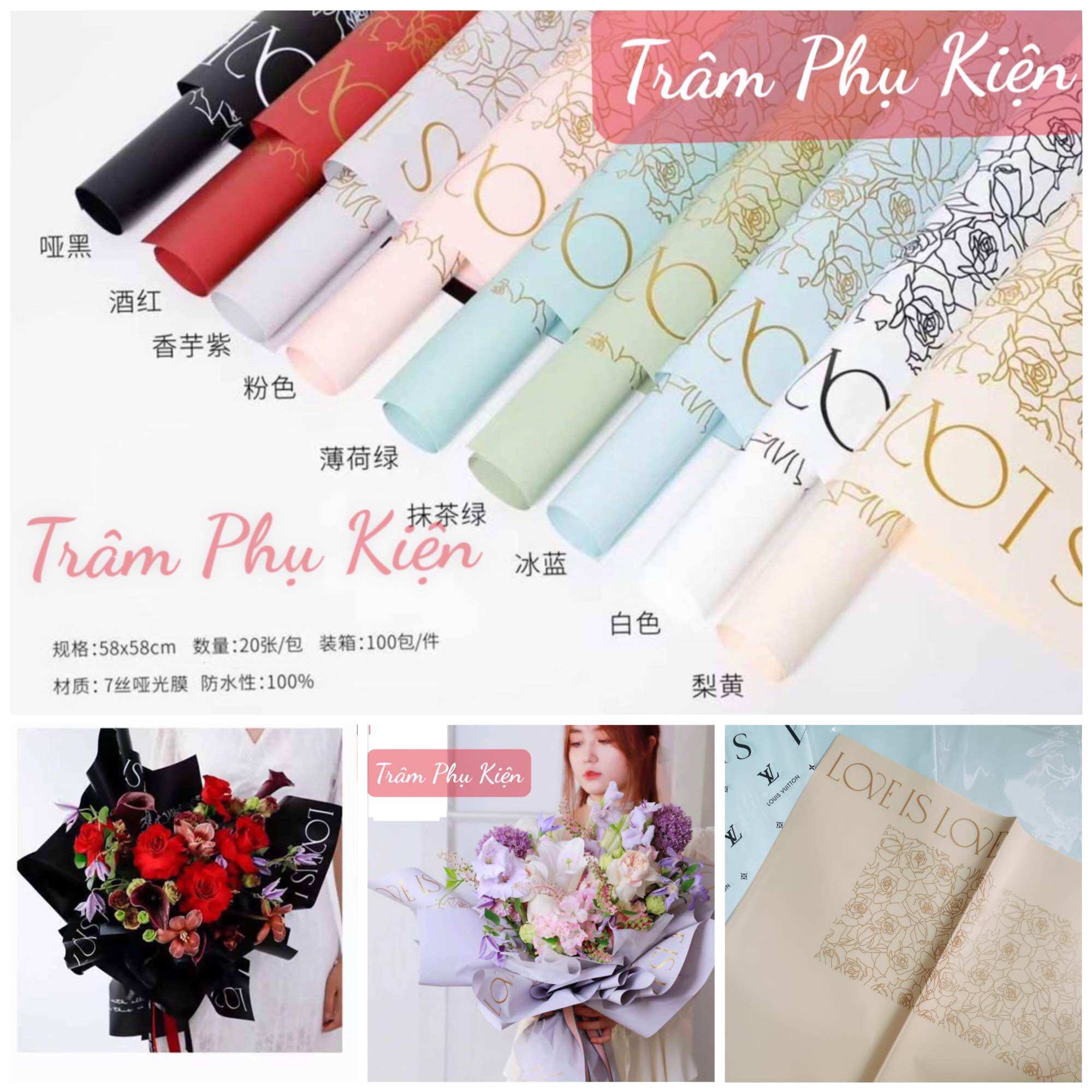 Giấy gói hoa chữ LOVE